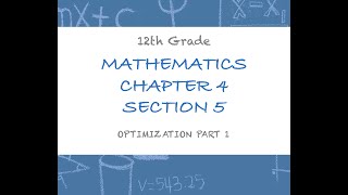 Optimization Part 1