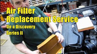 Air Filter Replacement Service On A Land Rover Discovery Series 2