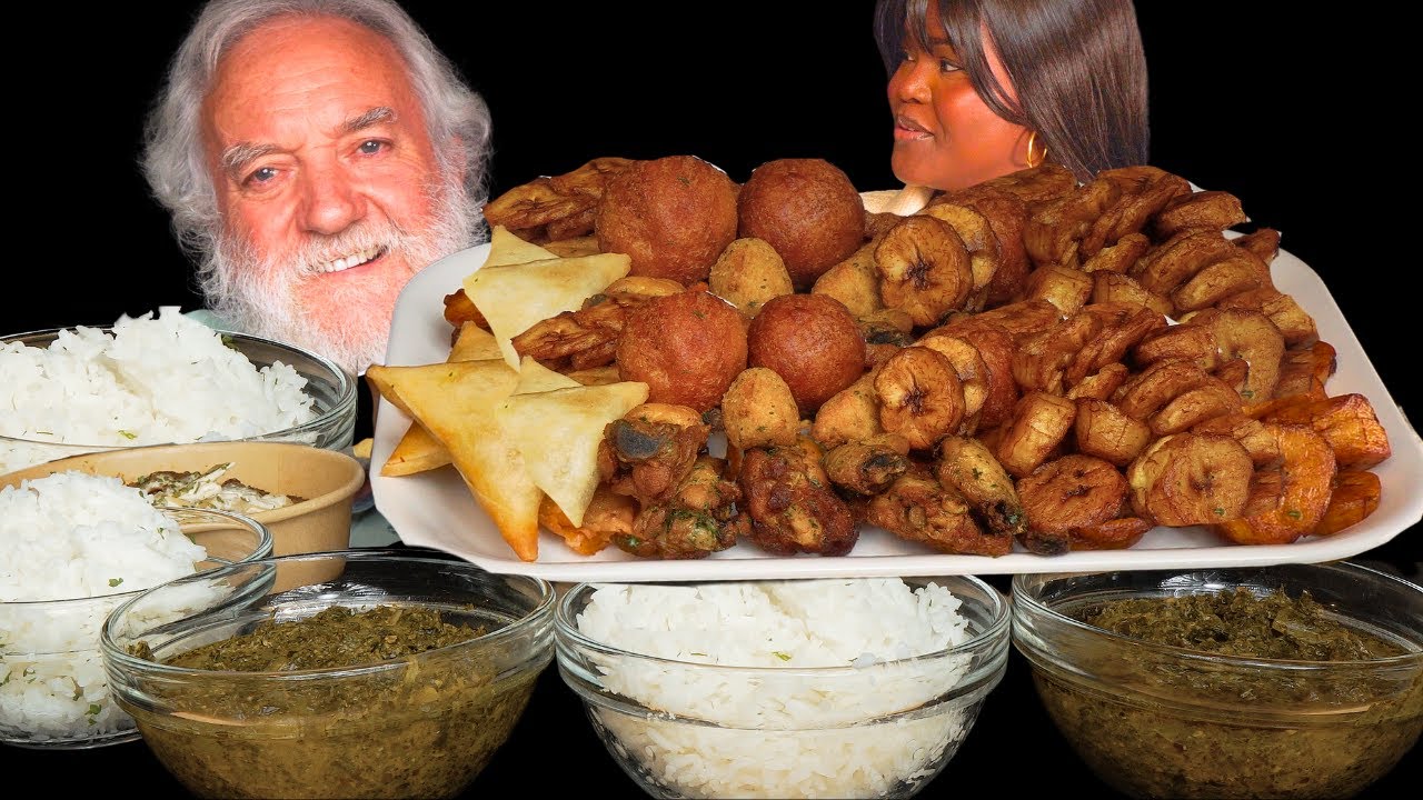 FATHER-in-LAW TRYING CONGOLESE FOOD FOR THE FIRST TIME ASMR MUKBANG (Talking) Eating Sounds|