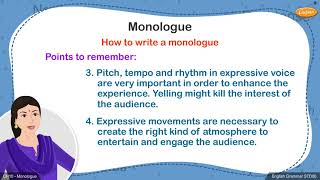 Grade 6 English - Monologue