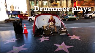 The drummer plays beautifully in Hollywood