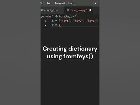 Create Dictionary Using fromkeys() Function in Python #shorts #short # ...