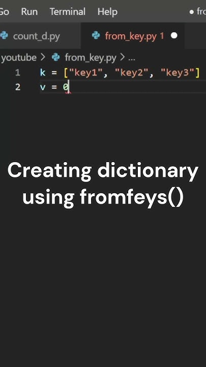 Create Dictionary Using fromkeys() Function in Python #shorts #short # ...