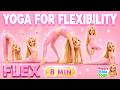 Cute Barbie Yoga Workout 💕 Relaxing Stretch Routine for Beginners