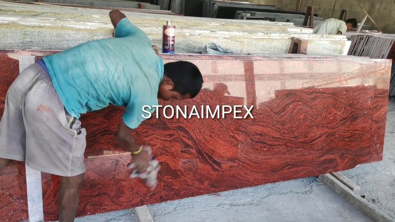 Kanakapura Red Multi Color Granite Slabs overview Stona Rocks YouTube
