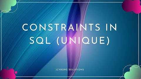 UNIQUE Keyword Constraint in SQL