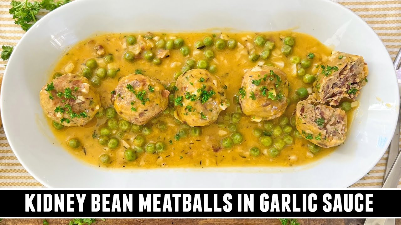 HEARTY Kidney Bean "Meatballs" | Spanish-Style in Garlic Sauce