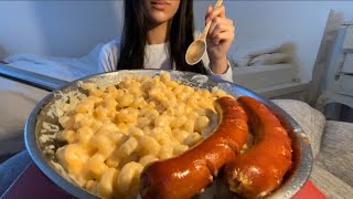 [ENG SUBS] Creamiest Mac &amp; Cheese + Kielbasa Sausage 🧀 Mukbang ASMR | no talking