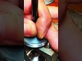 "Metal piece domed carefully, shaping craft guided with precision."