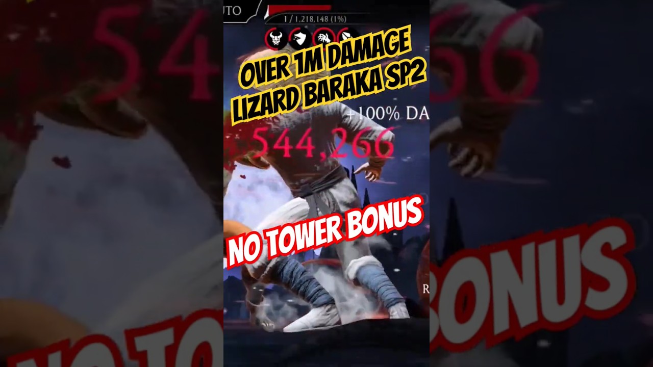 Over 1m Damage Lizard Baraka SP2▪️NO TOWER GEAR 🎮 Mortal Kombat Mobile/MK Mobile 