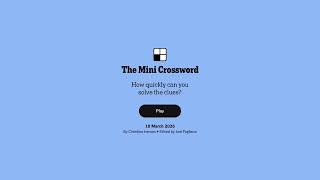 NYT: The Mini Crossword(s) — MARCH 2026 