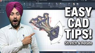 STRETCH & ROTATE Command in AutoCAD Complete Guide for Beginners Hindi