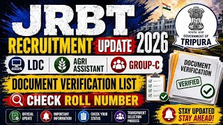 Good News | JRBT Recruitment Update 2026 LDC Clerk Assistant Document Verification | Kokborok Video