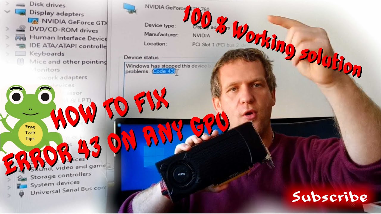 How to FIX ERROR CODE 43 on any GPU from start to finish - 100% working -