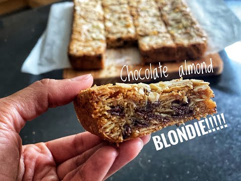 BLONDIE  Delicious chocolate and almond blondies  Brownie variation  Food with Chetna