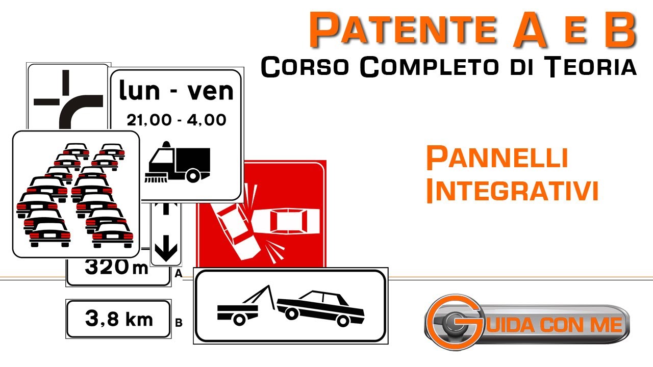 Pannelli integrativi dei segnali verticali - Teoria patente B