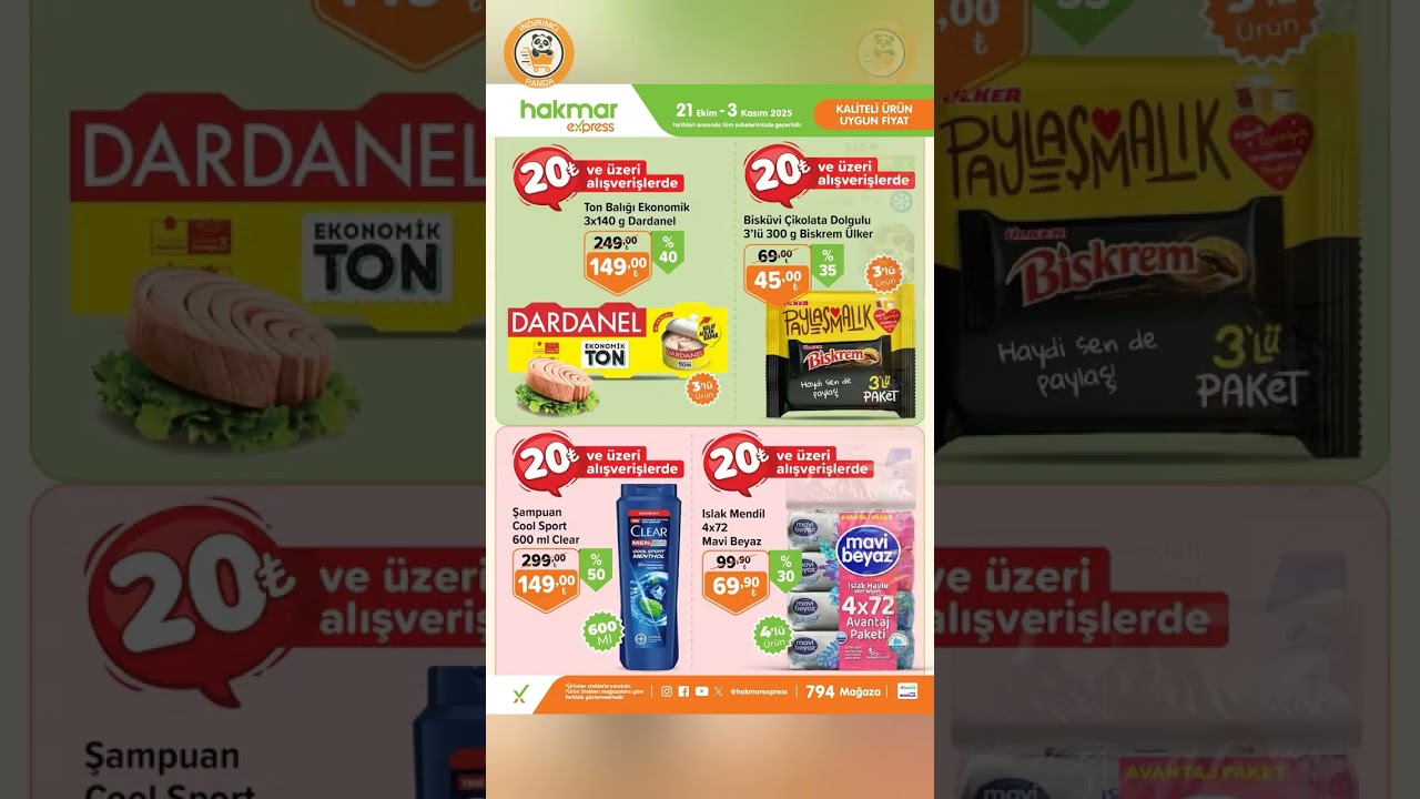 Hakmar Express 21 Ekim - 3 Kasım İndirim Broşürü | İndirimci Panda
