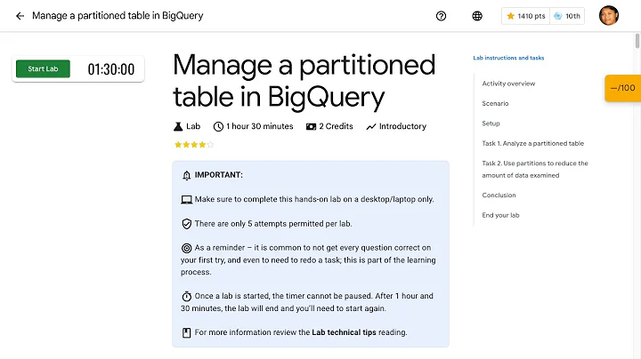 Manage a partitioned table in BigQuery