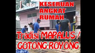 Secara Sukarela Warga Desa Karangetan Gotong Royong Angkat Rumah, Tradisi Mapalus Suku Sangihe