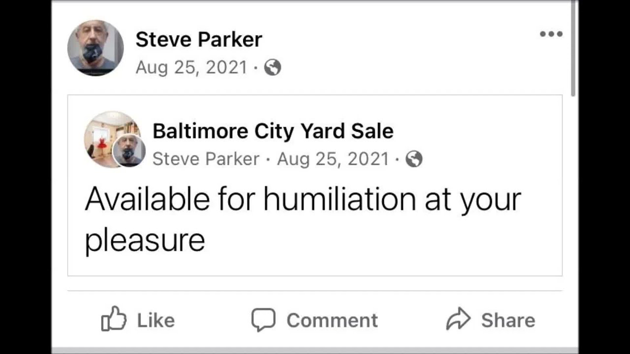 My Cash Slave Exposed in Baltimore Local Facebook Group