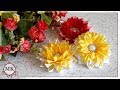 Цветы из лент. Двойной цветок. Канзаши. МК. / DIY. Scrunchy. Ribbon flowers. Kanzashi.