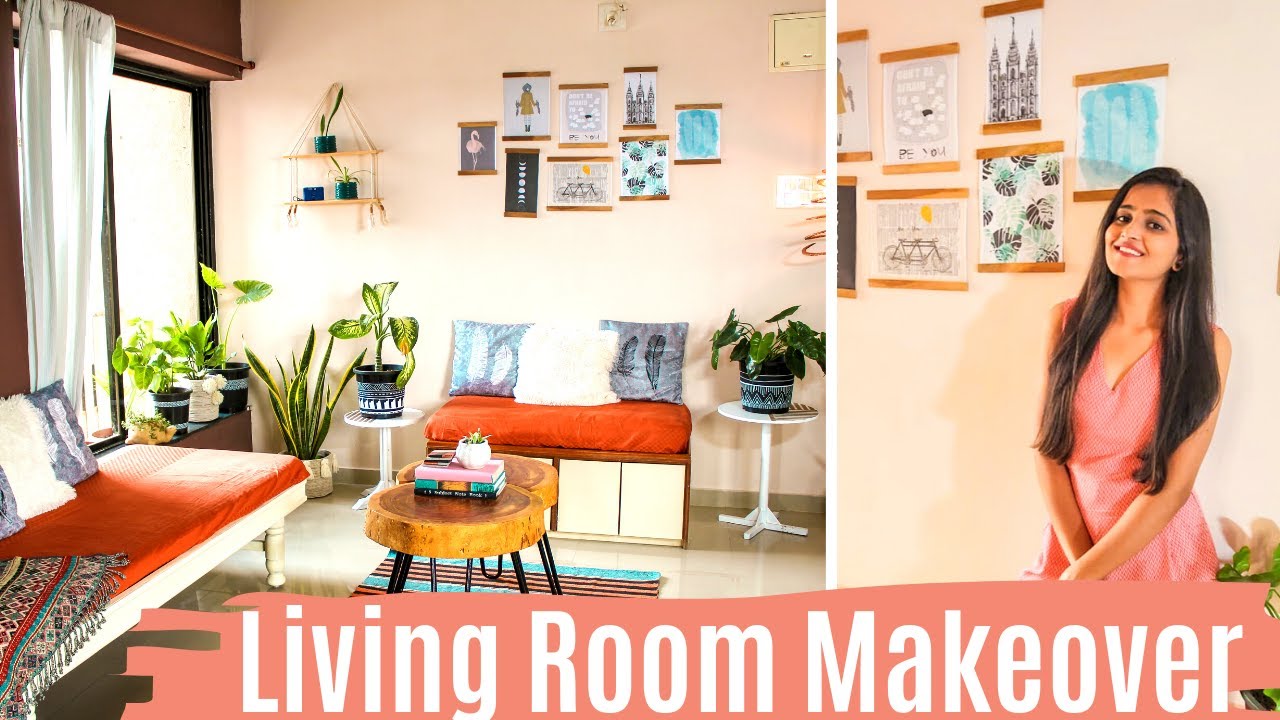 Living Room Makeover / Boho Living Room Makeover / DIY Decor Ideas | Dhara Patel