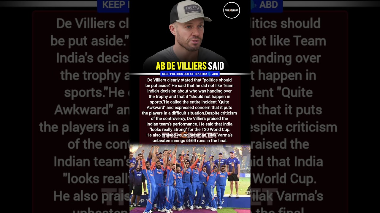 AB de Villiers on Asia Cup Trophy Row | Keep Politics Out of Sports | 