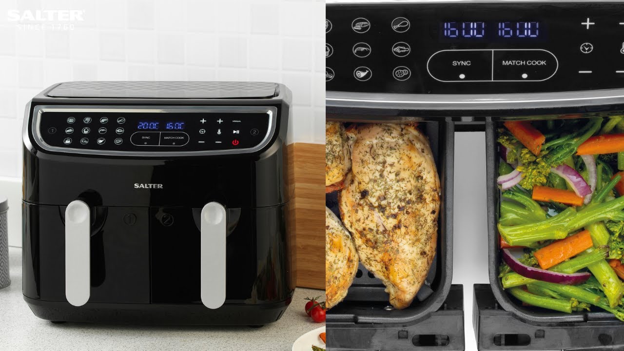  XDS 8-quart Dual Basket Air Fryer with Visible Cooking Windows,  6-in-1 Air Cooker for Roast, Bake, Dehydrate, Reheat & more, 2 Independent  Frying Baskets & Digital Touchscreen : Home & Kitchen