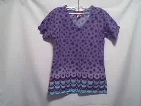 #121S Dickies Scrub Top Short Sleeve 2 Pocket V-Neck Pullover size XS - YouTube