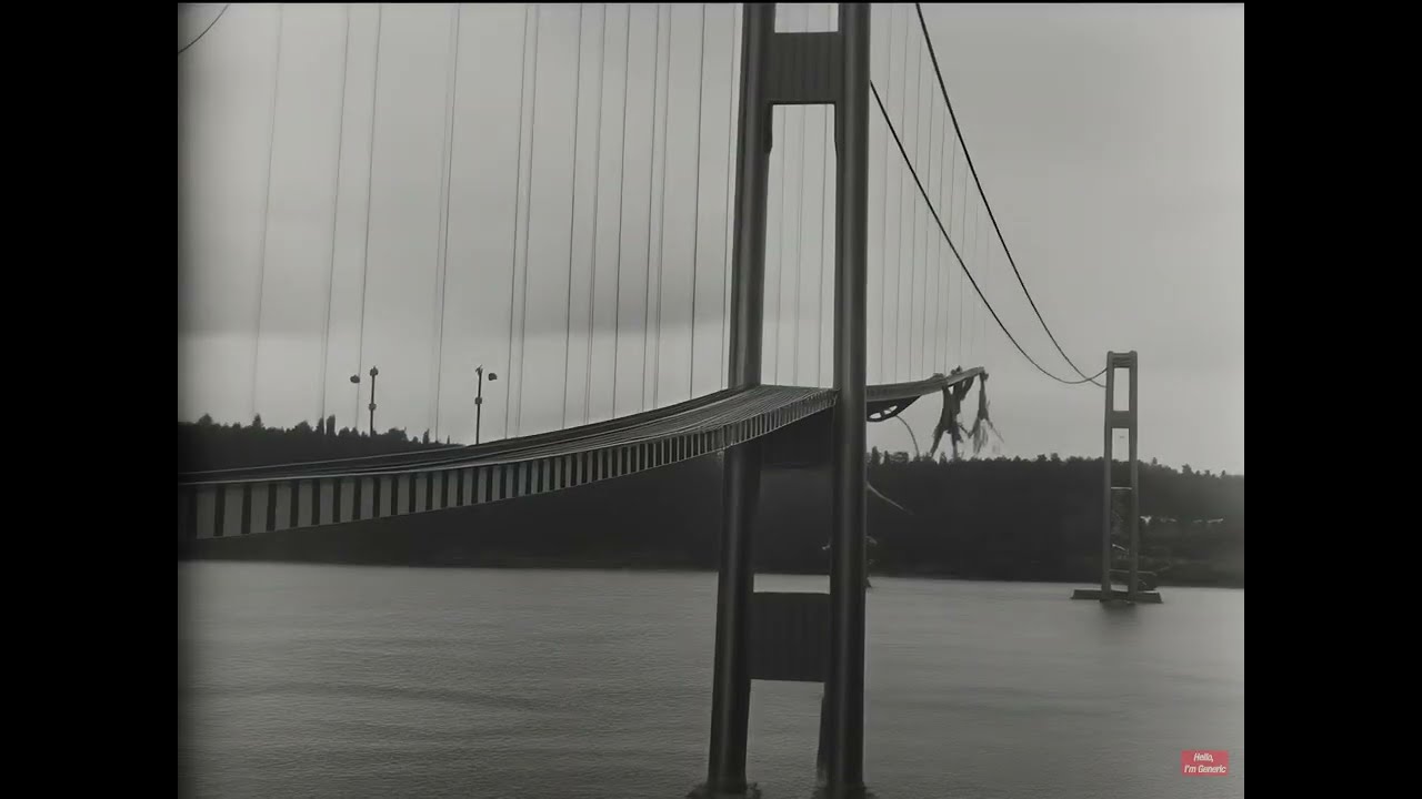 Tacoma Narrows Bridge Collapse in Stunning 4K | AI Remastered & Enhanced Clarity