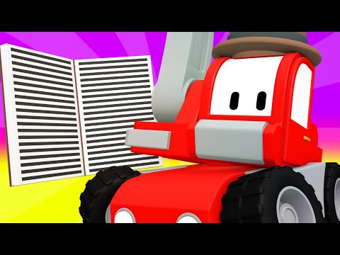 Tiny Trucks - Movint into a treehouse - Cartoons with Street Vehicles Bulldozer, Excavator & Crane