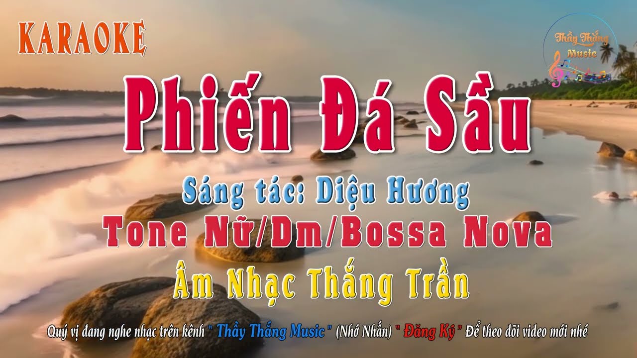 KARAOKE - Phiến Đá Sầu - Tone Nữ - Dm - Bossa Nova