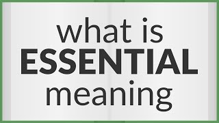 Essential | meaning of Essential