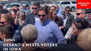 JUST IN: Ron DeSantis And His Family Meet With Voters In Iowa At 'Joni's Roast And Ride' Event