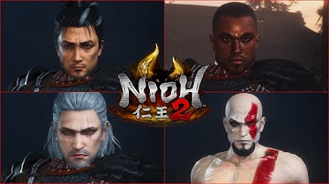 Nioh 2 - Geralt of Rivia, Sekiro, Kanye West, Kratos Character Codes