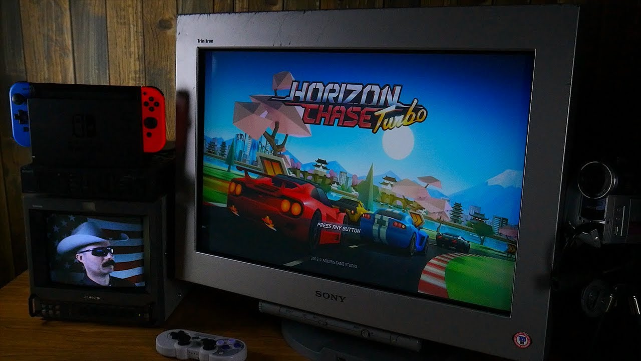Horizon Chase Turbo (Switch) Sony Trinitron GDMFW900 CRT monitor YouTube
