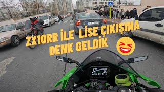 ZX10RR İLE LİSE ÇIKIŞI BÜYÜK TEPKİ / EGZOZ FENA PATLADI / SC PROJECT (MOTOVLOG)