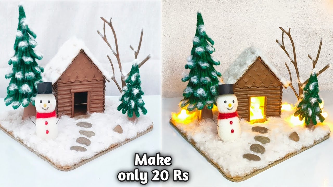  Only 20 Rs me Banaye beautiful Christmas school project easy tarika 