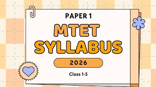 MTET SYLLABUS I 2026 I PAPER 1 I CLASS 1-5 I MEGHALAYA TET  screenshot 5