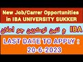 New job in 2023 at iba sukkur university a career opportunity unveiled