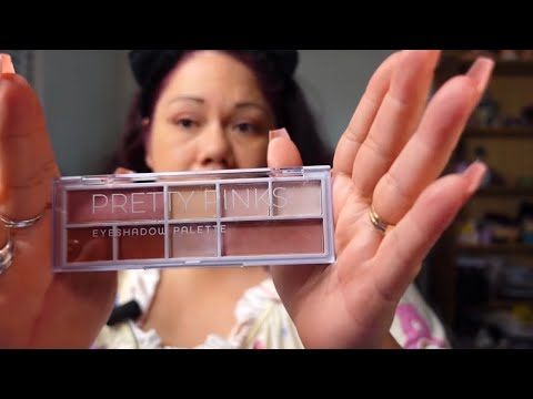 ASMR APPLYING MAKEUP FOR FUN AND RELAXATION NEW EYESHADOW FROM DOLLAR TREE AND RAMBLE 