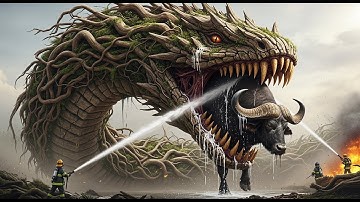 GIANT PYTHON Attacks Poor Baby Buffalo! 😱 Heroic Rescue Team Saves The Day