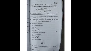 MDU b.com 2 nd semester basics of computers 2018