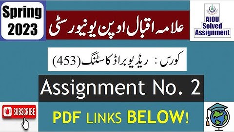 ⏩ AIOU Code 453 Solved Assignment No.2 Spring 2023 || Subject: Radio Broadcasting || Level: BA/B.Com