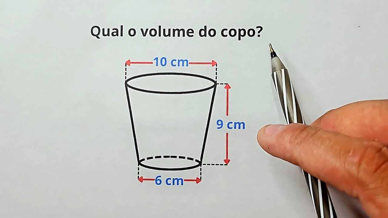 CONSEGUE CALCULAR O VOLUME DESSE COPO?