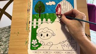 Satisfying video 2 x speed | sheep and a barn #arttimelapse #calmingcontent #sheep