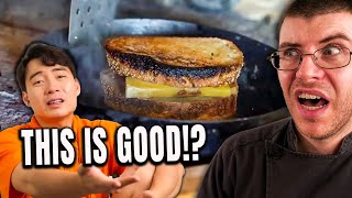 Pro Chef Reacts.. Uncle Roger SLAMS Gordon Ramsay's Grilled Cheese