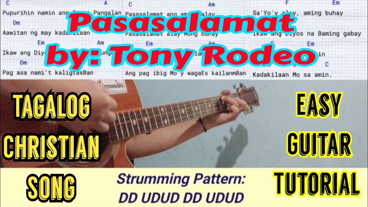Pasasalamat by: Tony Rodeo (Easy guitar tutorial) - Tagalog Christian ...