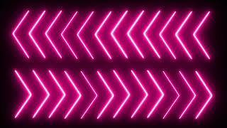 Neon light chevron arrow background. After effects animation using saber effect