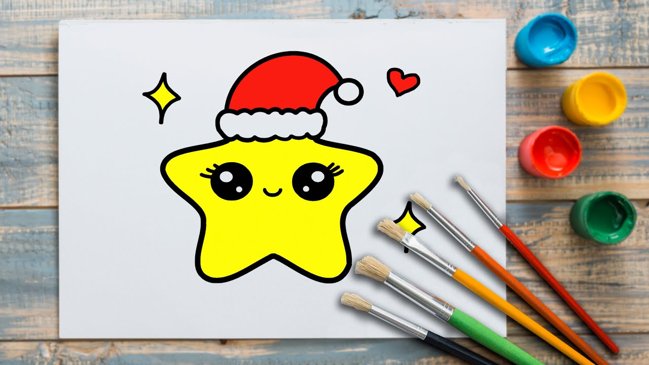 Как нарисовать милую рождественскую звездочку: просто и легко для детей